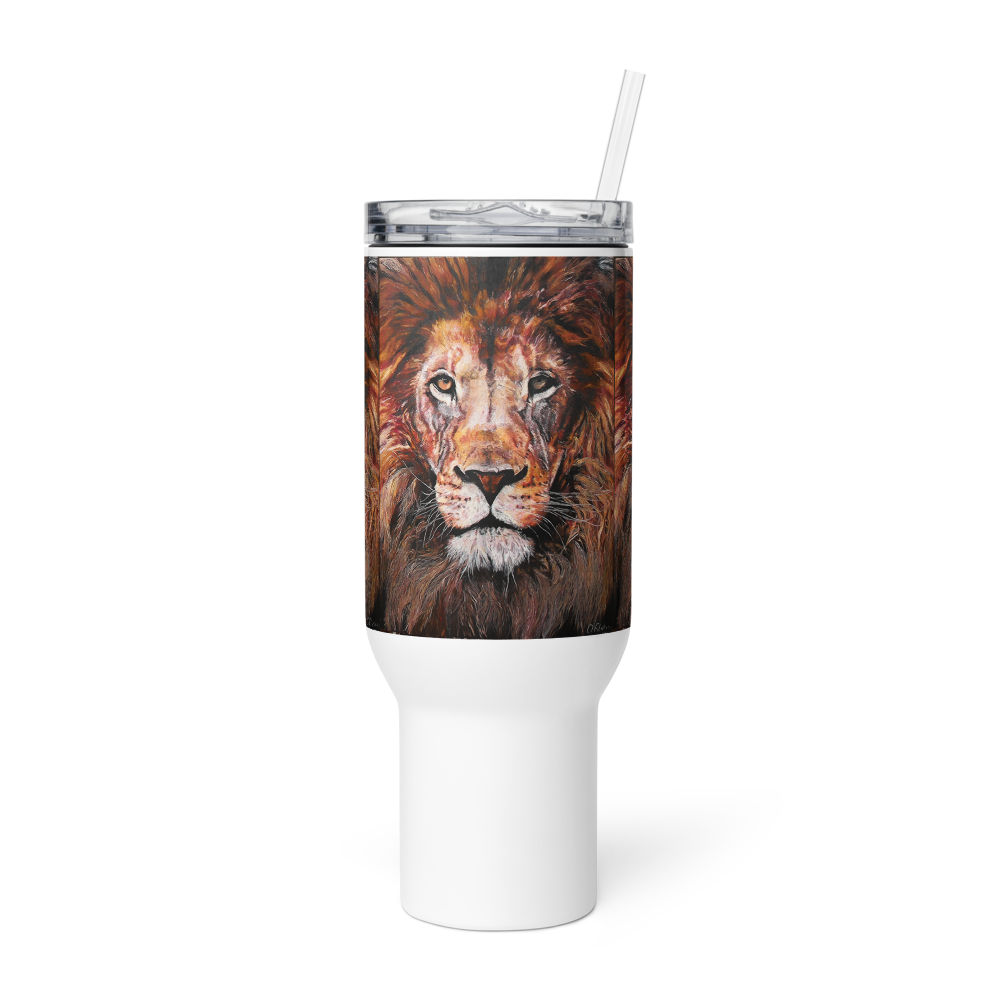 Lion Travel Mug with a handle