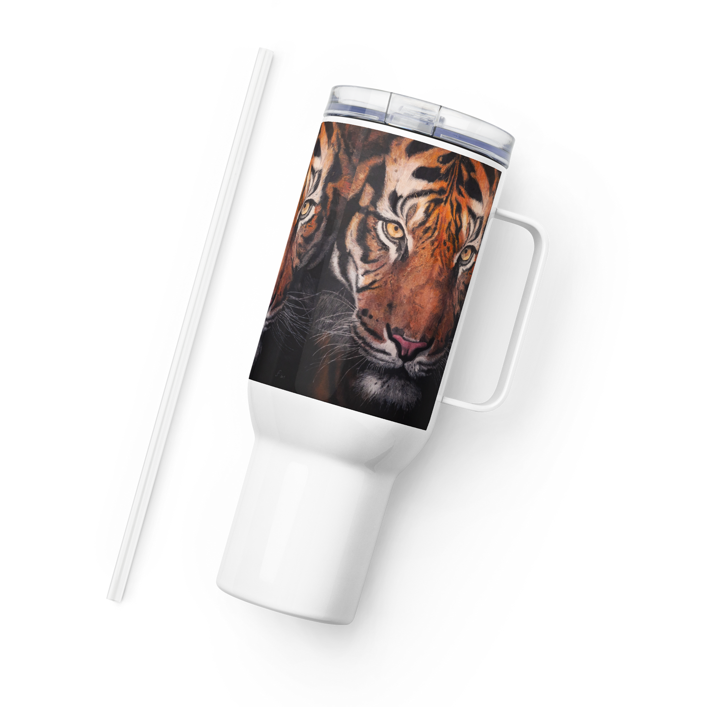 Tiger Travel mug with a handle