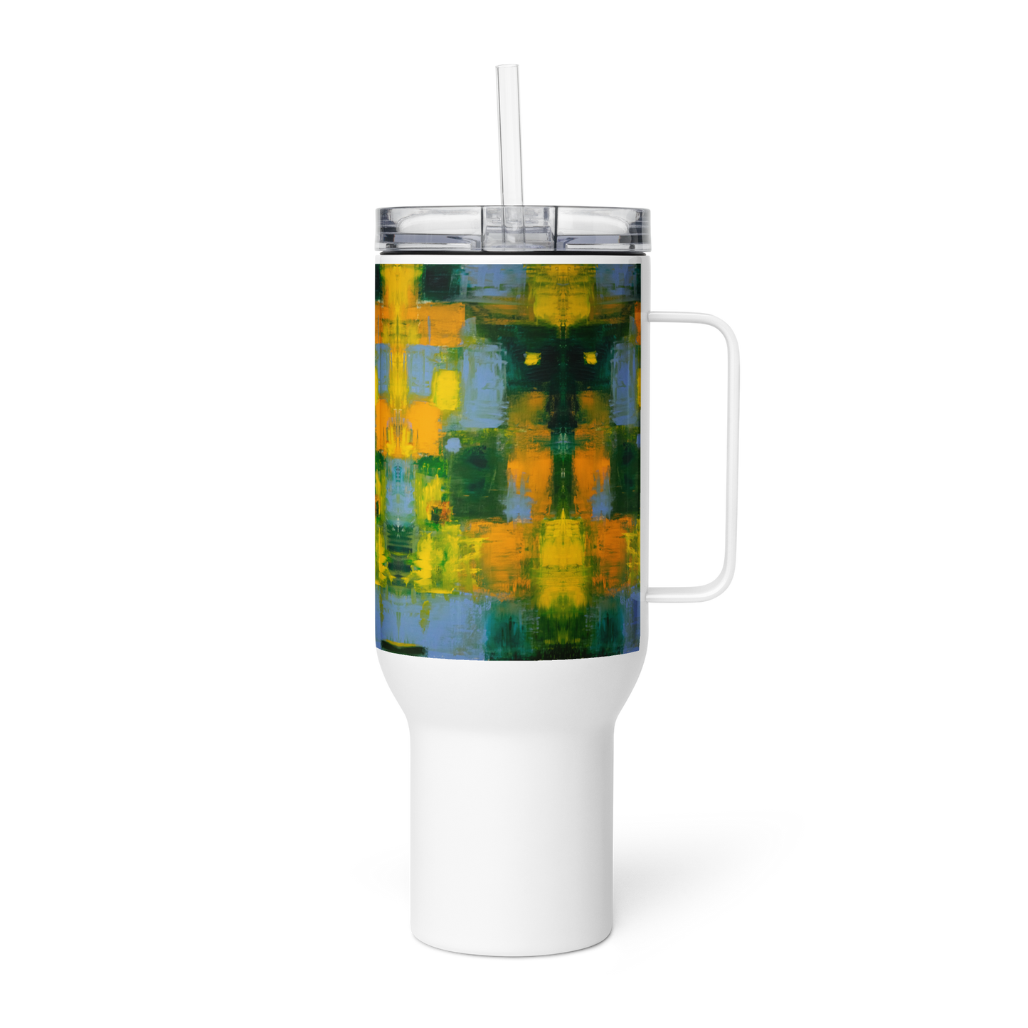 Travel mug with a handle