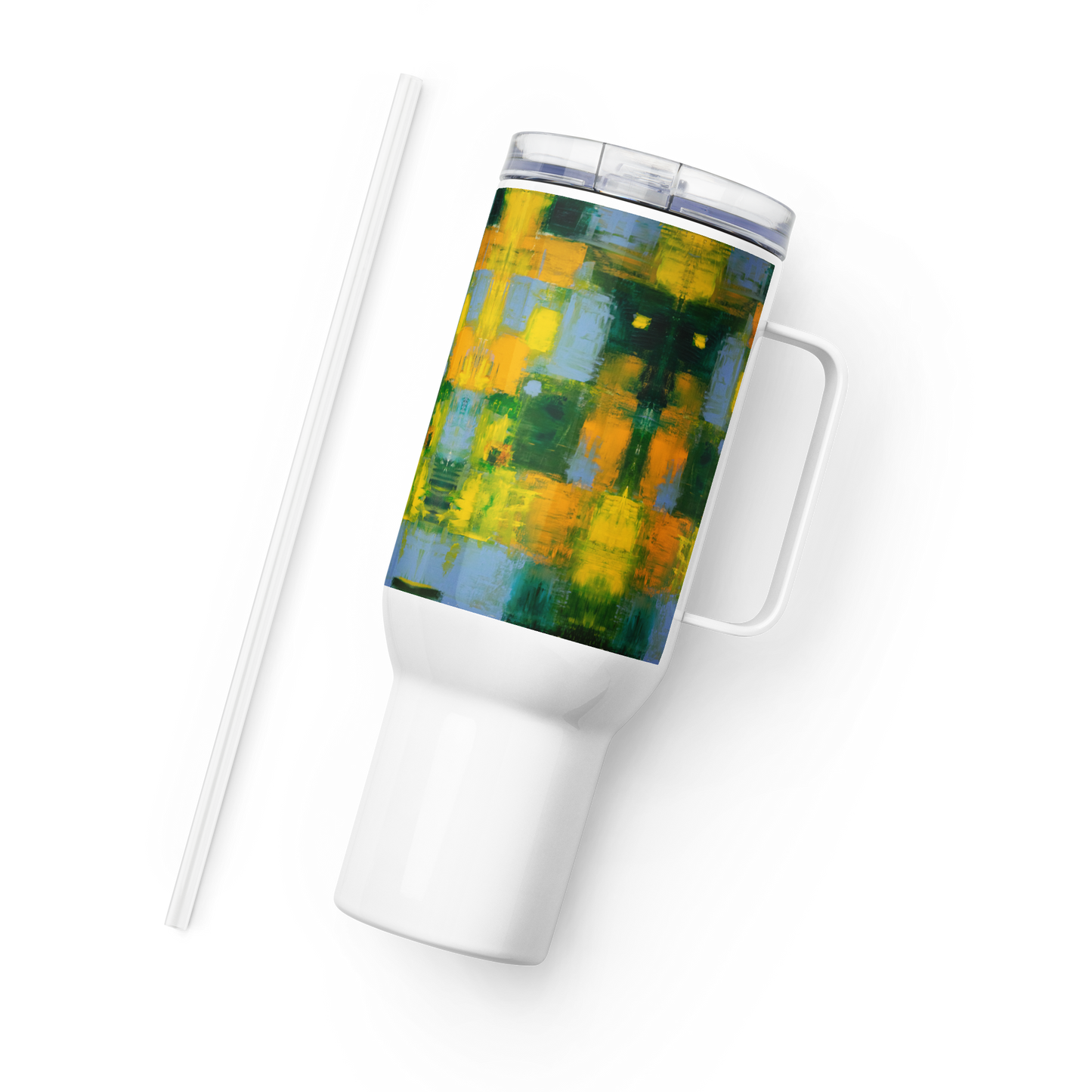 Travel mug with a handle