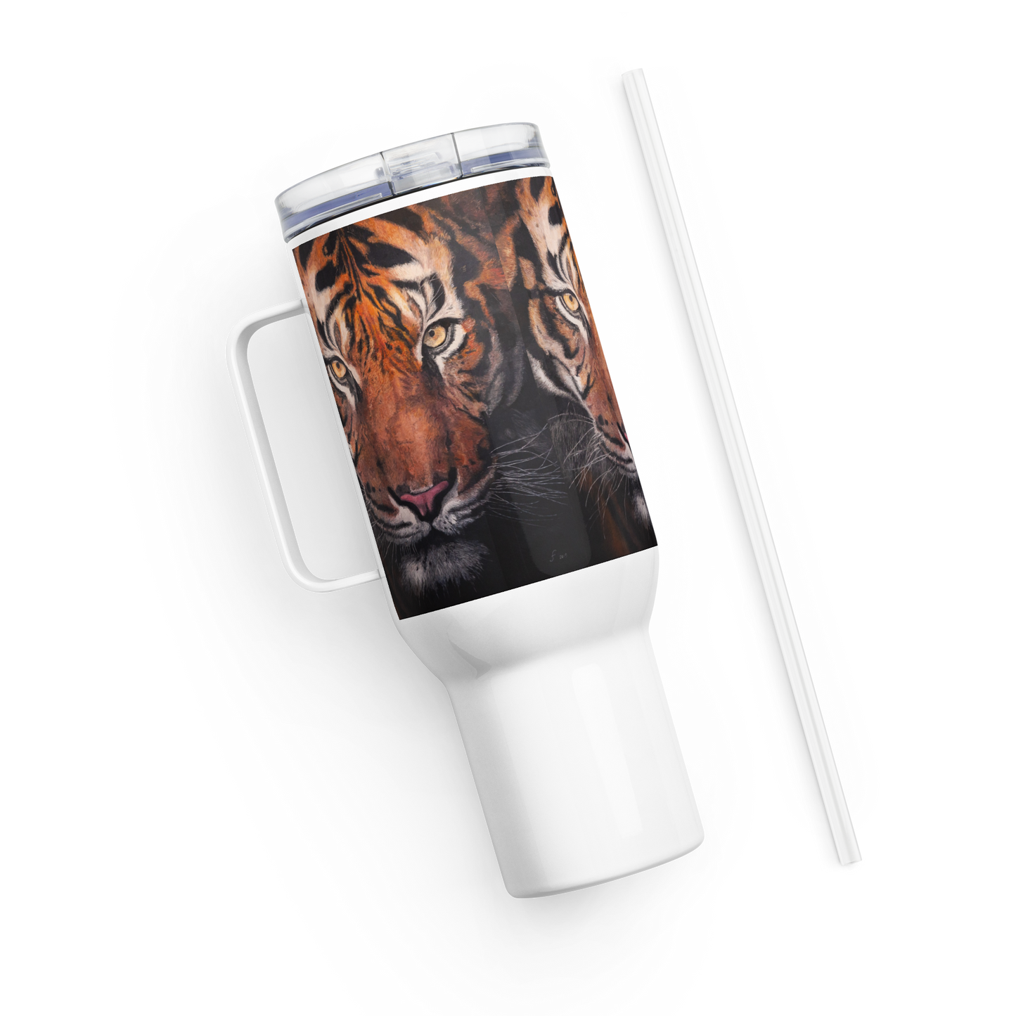 Tiger Travel mug with a handle